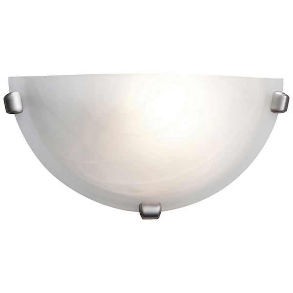 Access Lighting Mona, 1 Light Wall Sconce, Brushed Steel Finish, Alabaster Glass 20417-BS/ALB - main